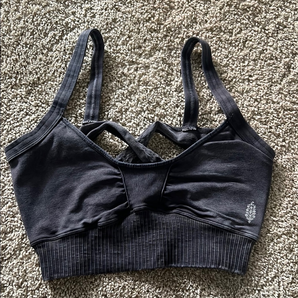 Free People Movement Good Karma sports bra washed black